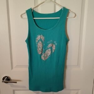 "FREE" Vibrant Green Sleeveless Fitted Tank Top